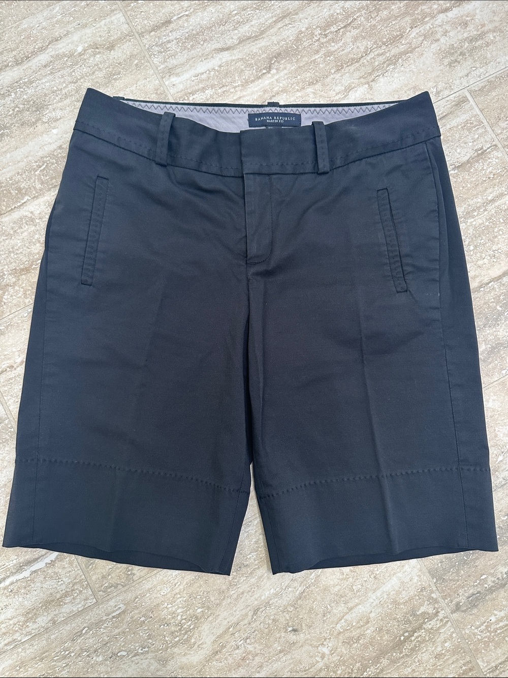 Banana Republic black Martin Fit Flat-Front Shorts
